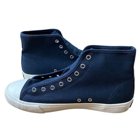 H&M Keith Haring Shoes Size 44 US 10.5 Navy Canvas High Top Sneakers - Picture 9 of 12